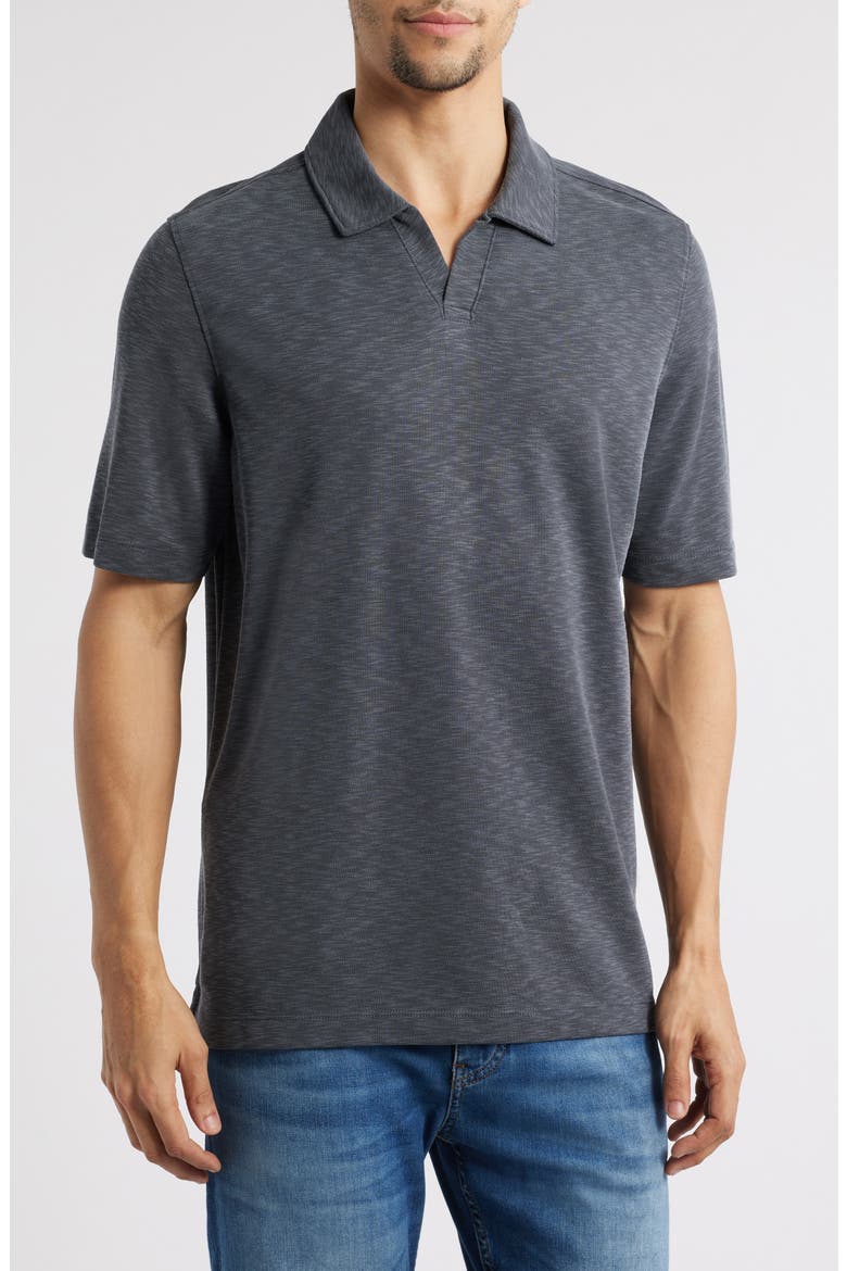 Vintage Slub Modal Blend Johnny Collar Polo, Main, color, CHARCOAL