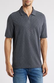 Johnston & Murphy Vintage Slub Modal Blend Johnny Collar Polo