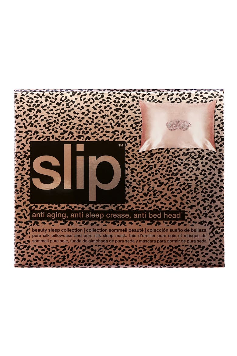 Rose Gold & Leopard Print Pillowcase & Sleep Mask Set, Alternate, color, NO COLOR