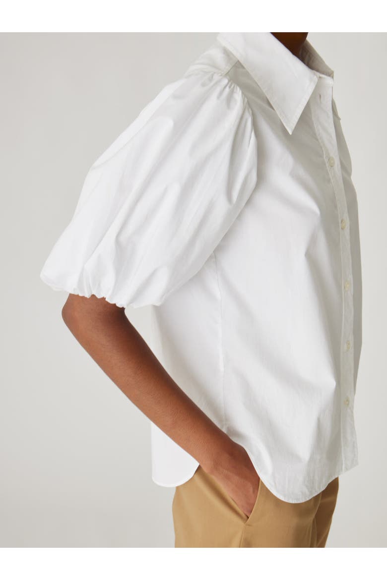 Puff Sleeve Button Down Shirt, Alternate, color, MILK