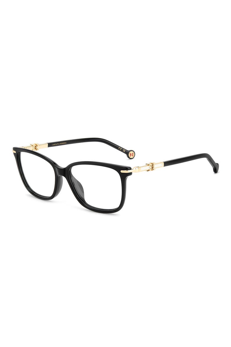 54mm Square Reading Glasses, Alternate, color, BLACK
