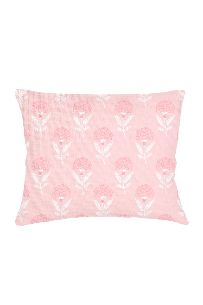 Royal Bloom Linen Dutch Euro Pillow with Down Alternative Insert, Main, color, Pink