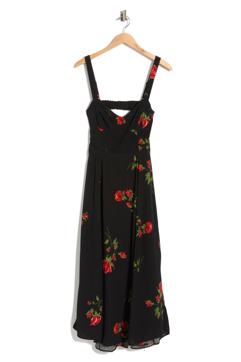 Floral A-Line Maxi Dress, Alternate, color, EVENING ROSES