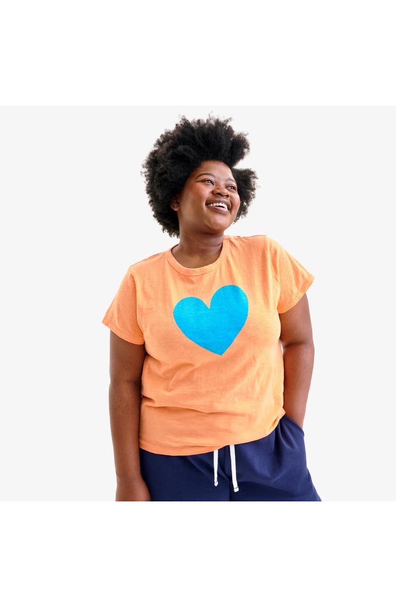 Primary Adult Classic Slub Crewneck Heart Tee, Alternate, color, Goldfish