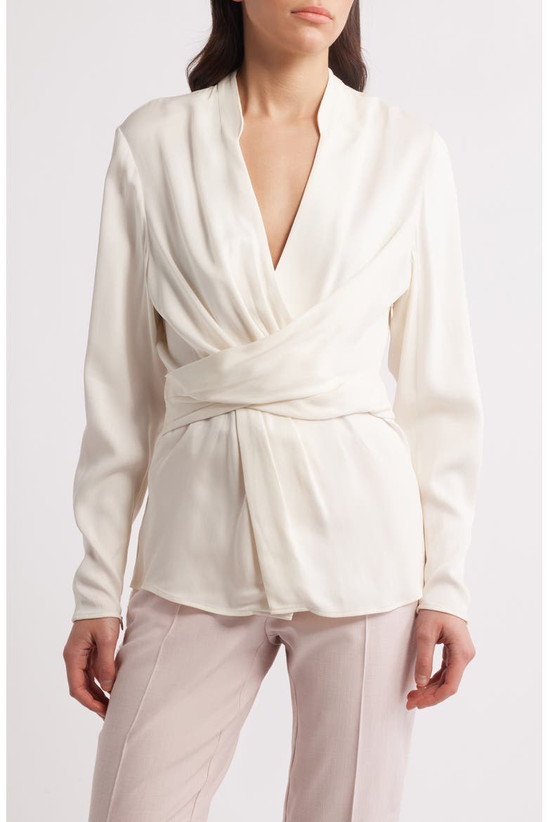 Bimkai Front Wrap Top, Main, color, OPEN WHT