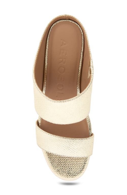 Shop Aerosoles Wheeler Wedge Heel Sandal In Soft Gold Canva