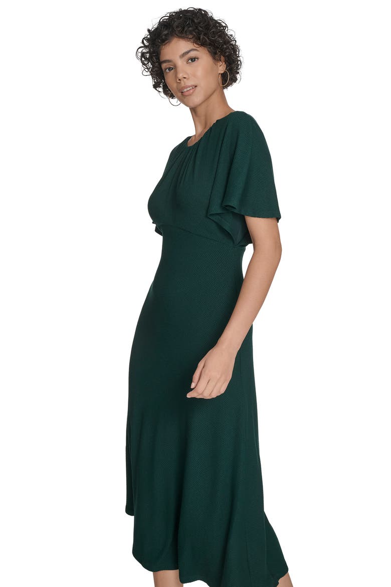 Rib Knit A-Line Midi Dress, Alternate, color, MALACHITE