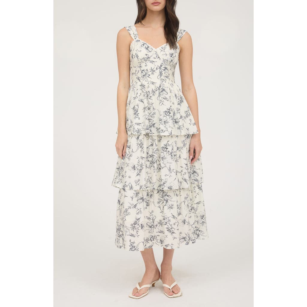August Sky Tiered Midi Sundress