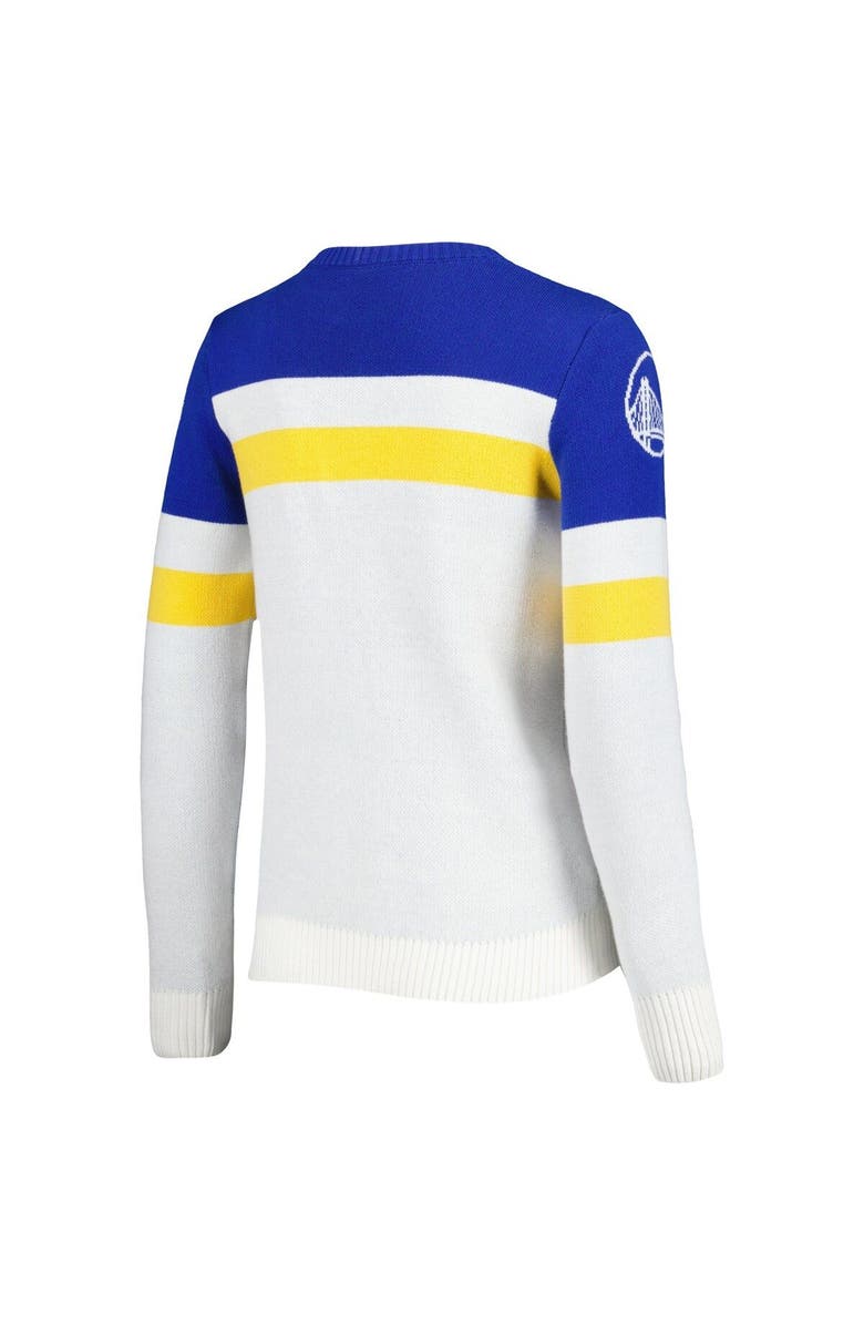 LUSSO Women's Lusso Royal/Cream Golden State Warriors Dominique Pullover Sweater, Alternate, color, Royal
