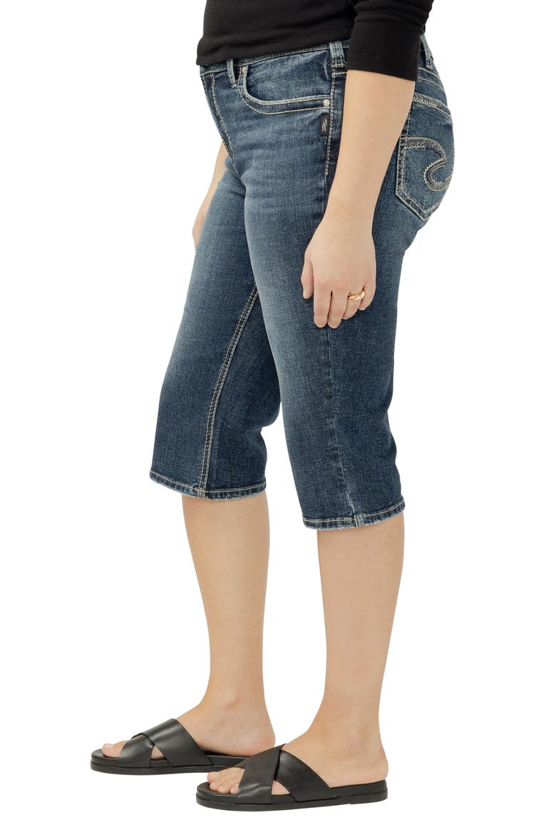 Suki Heritage Curvy Mid Rise Capri Jeans, Alternate, color, BLANCHE