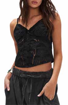 Free People Sweet Sammi Eyelet Embroidery Crop Top