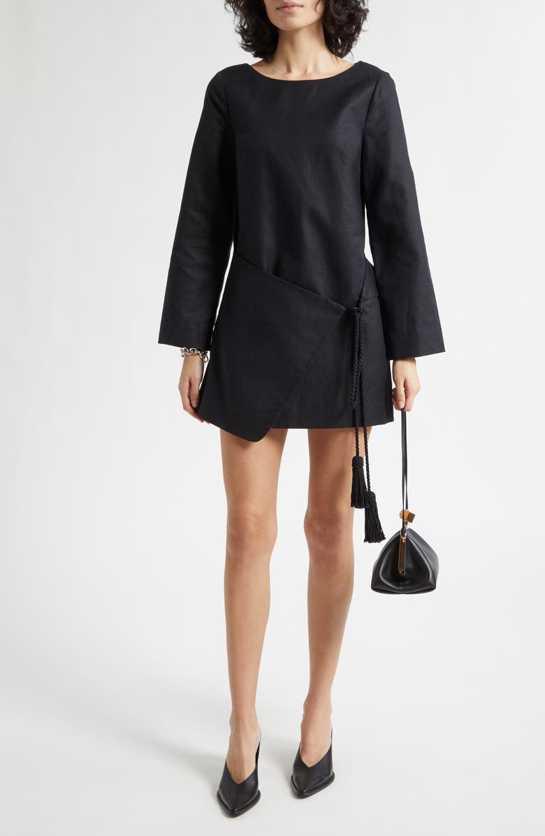 POSSE Yvette Front Wrap Kaftan, Alternate, color, Black