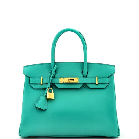 Birkin Handbag Green Epsom with Gold Hardware 30