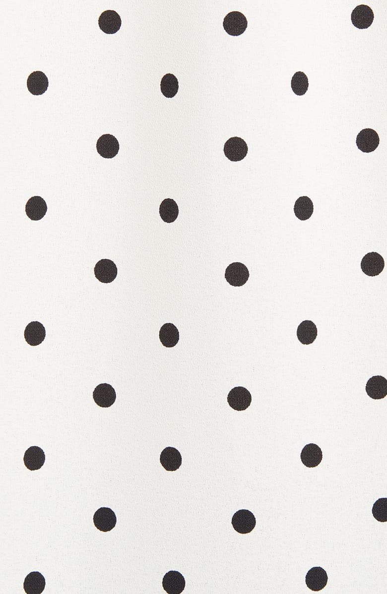 Anne Klein Dot Print Collared Short Sleeve Blouse, Alternate, color, Anne White/ Anne Black