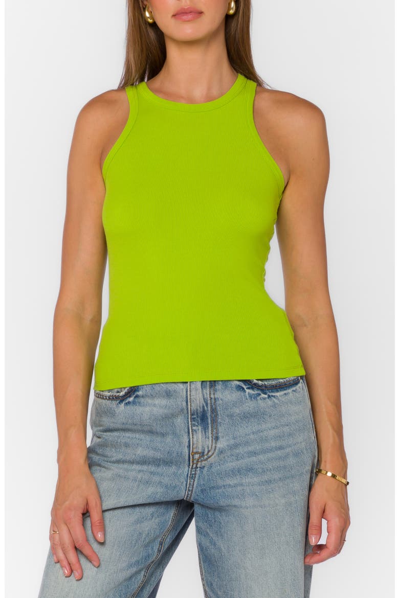 Lindy Ribbed Knit Tank, Main, color, BITTER LIME
