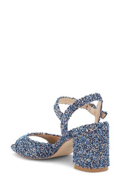 Stuart Weitzman Tia 75 Block Heel Sandal In Denim/gold