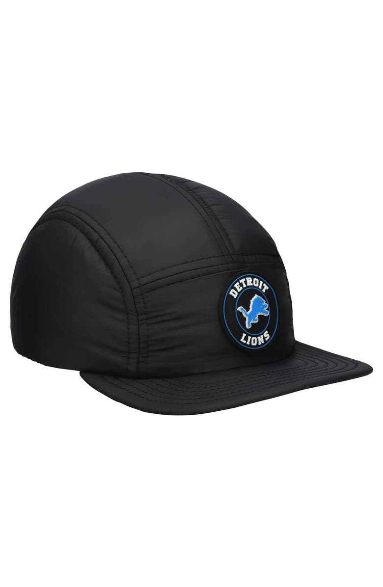 New Era Men's New Era  Black Detroit Lions Quilted Camper Adjustable Hat, Alternate, color, 