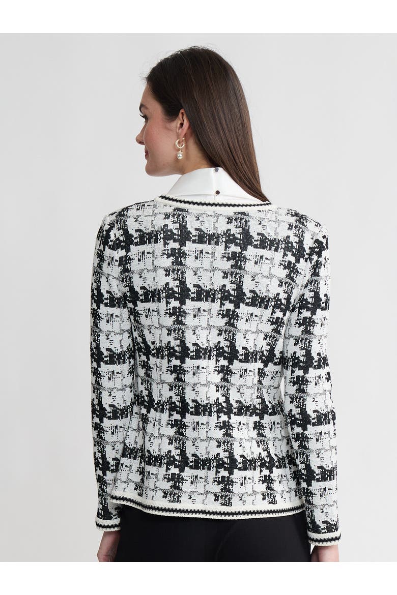Tailored Faux Double Breasted Knit Jacket, Alternate, color, Black/New Ivory