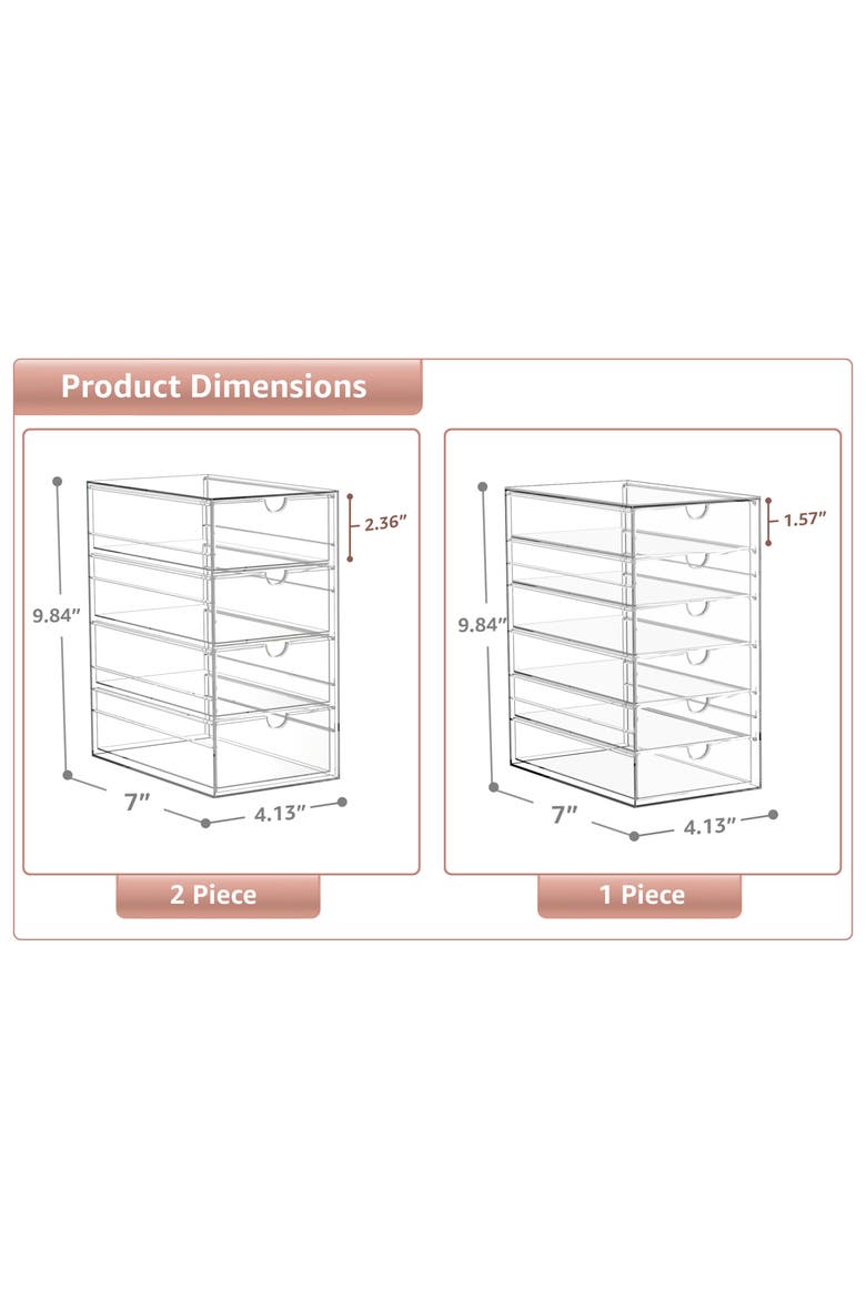 7-Drawer Acrylic Organizer, Alternate, color, CLEAR