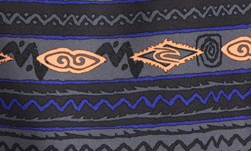 Rip Curl Kids' Raw Energy Stripe Volley Swim Trunks In Washed Black