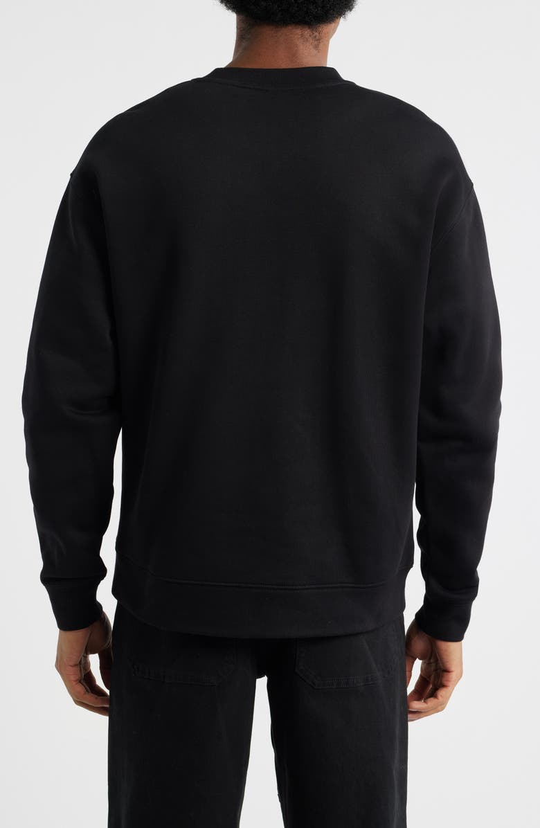 SANTO STUDIO Forever Logo Cotton Fleece Crewneck Sweatshirt, Alternate, color, Black