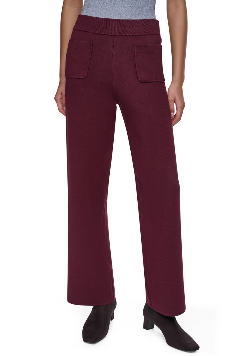 Front Pocket Sweater Pants, Main, color, CABERNET