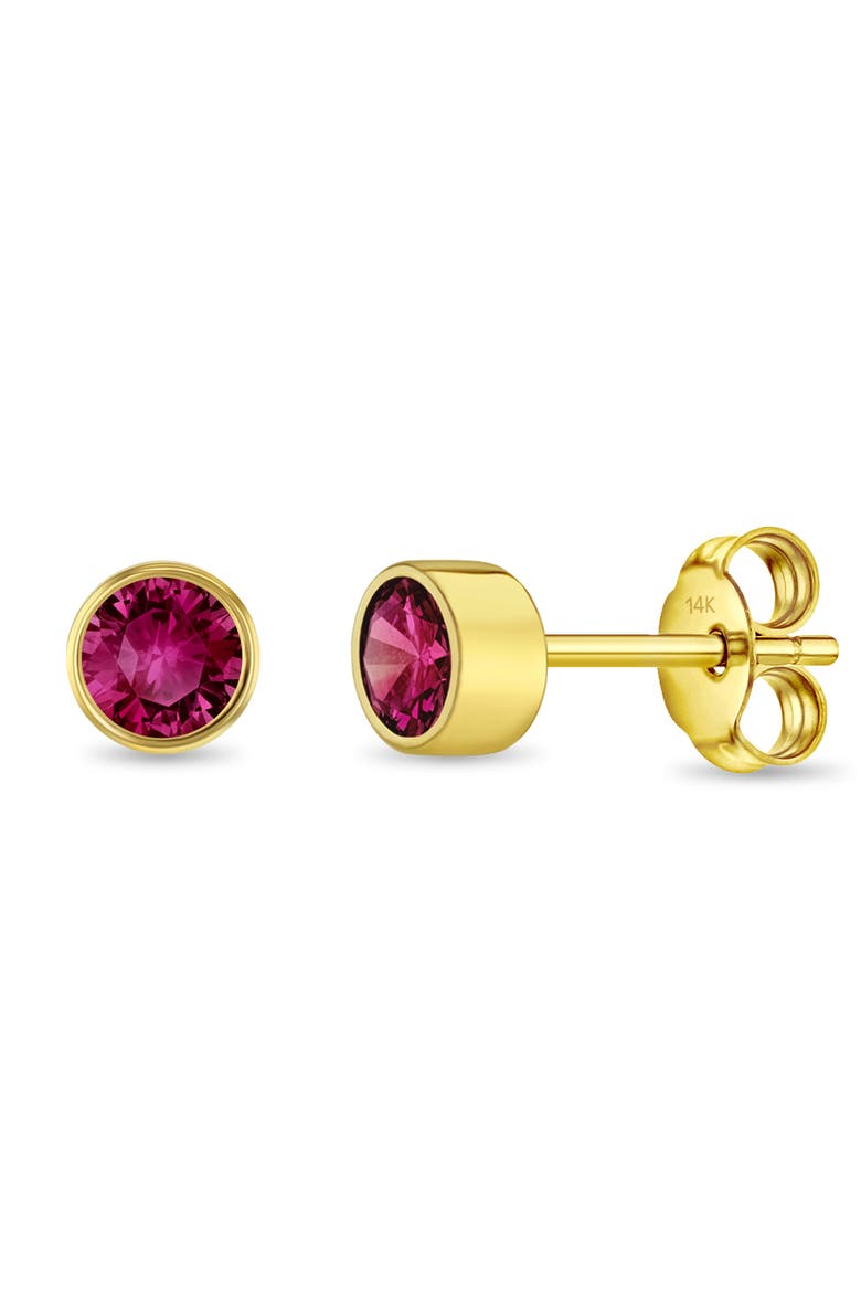 14k Halo Girl Earrings, Main, color, Hot Pink