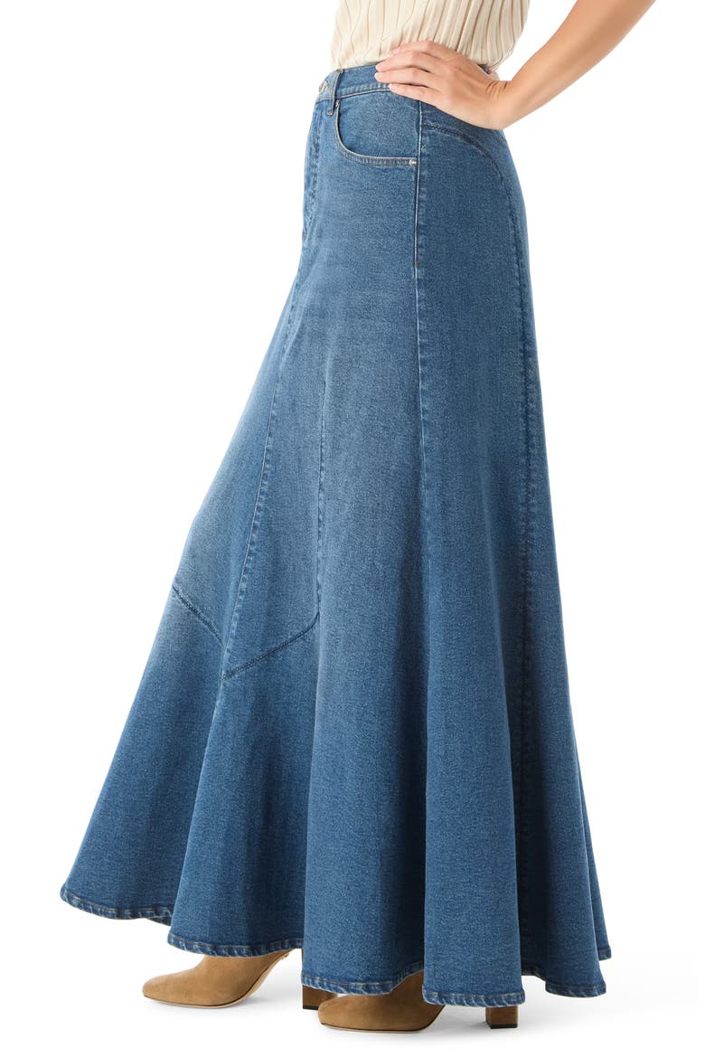 Luella Denim Maxi Skirt, Alternate, color, PACIFIC