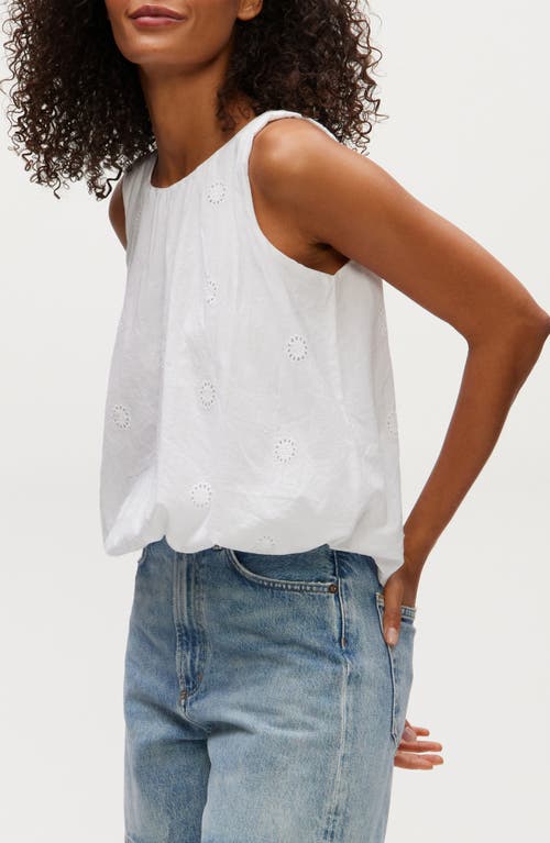 Michael Stars Hazel Eyelet Bubble Sleeveless Top