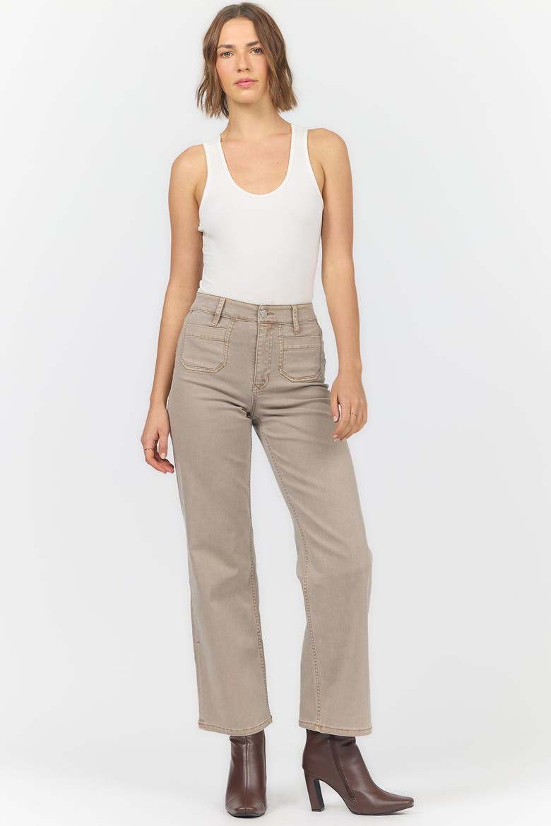 Holly High Waist Straight Denim Jeans, Alternate, color, Mink