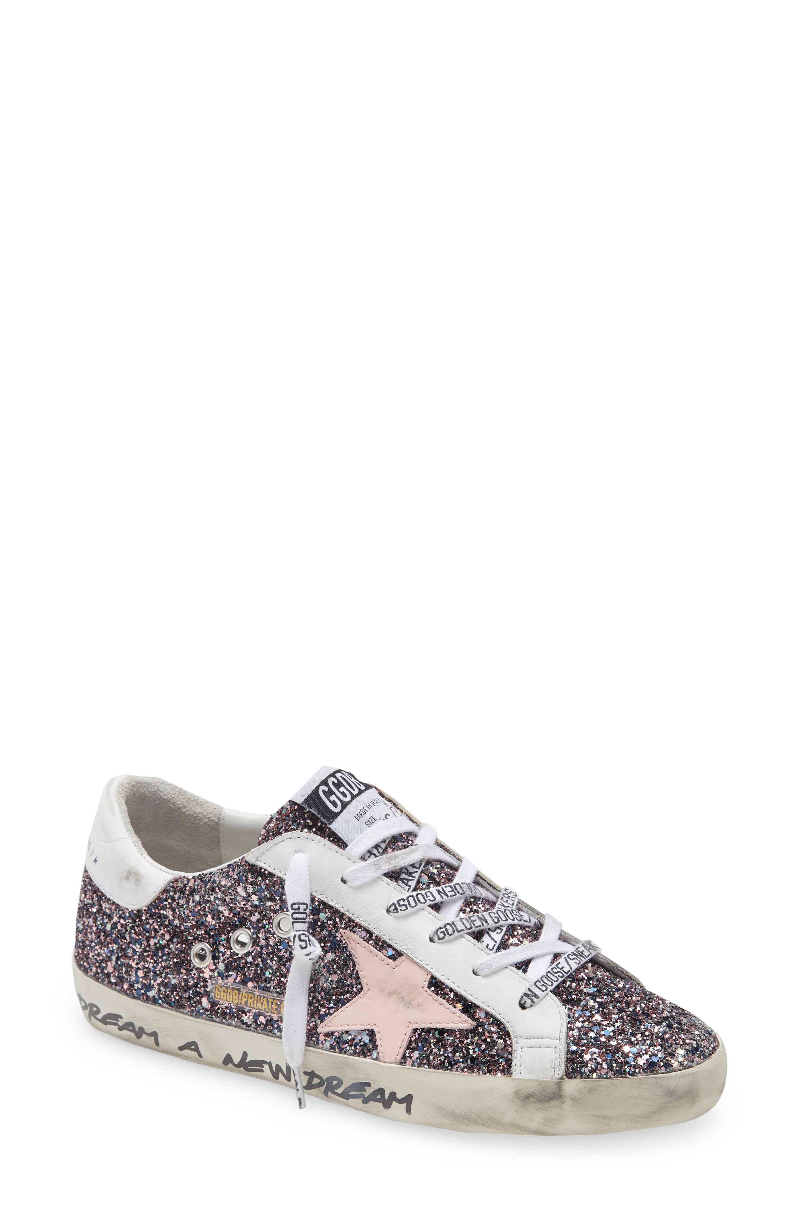 Golden Goose Super-Star Glitter Sneaker, Main, color, 