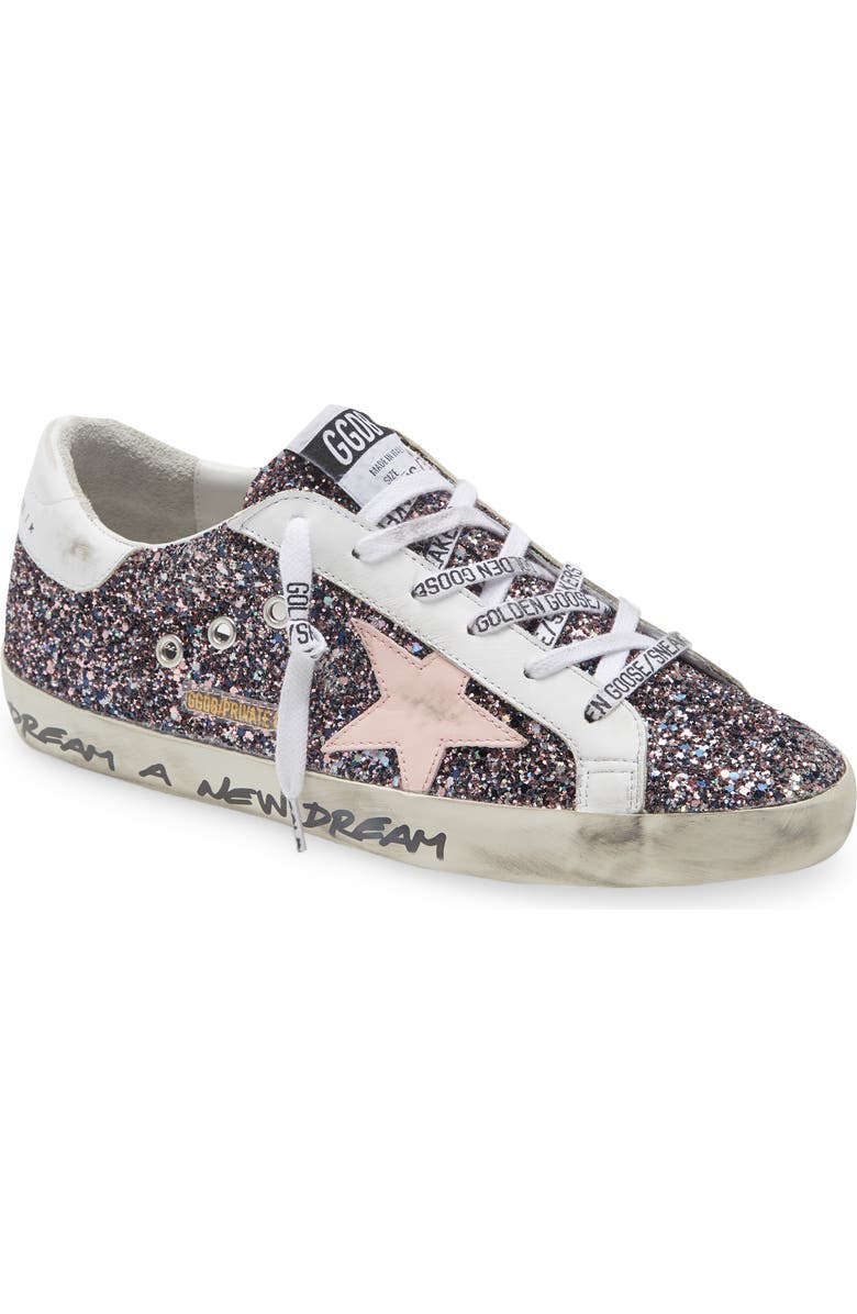 Golden Goose Super-Star Glitter Sneaker, Main, color,