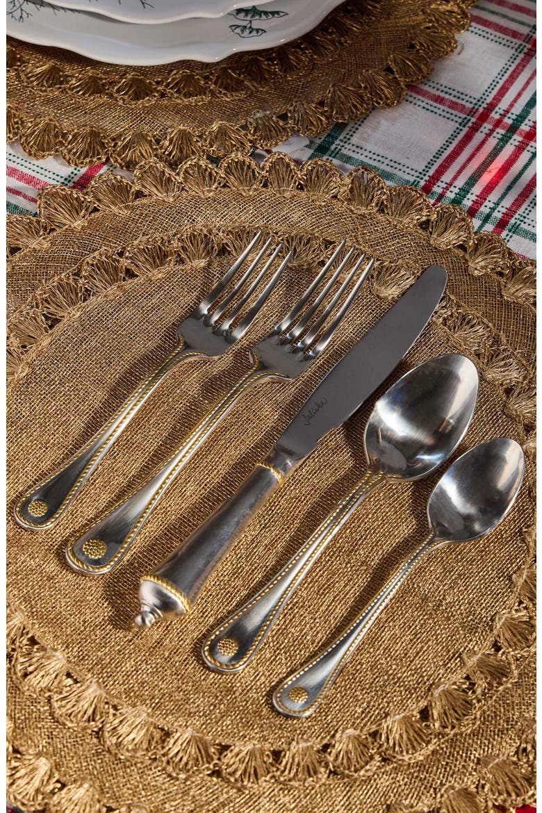 'Berry and Thread' 24k Gold Accent 5-Piece Place Setting, Alternate, color, BRIGHT SATIN/ GOLD ACCENT