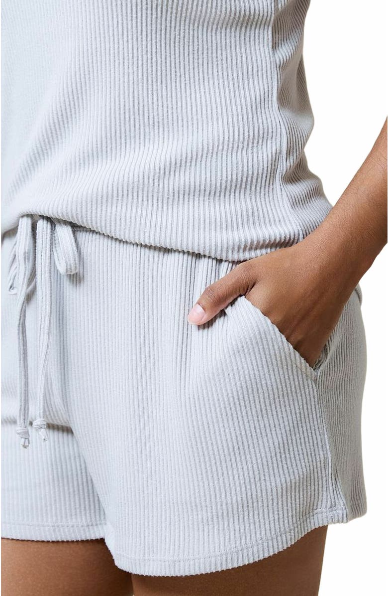 Softies Rib Dream Racerback Short Set, Alternate, color, Grey