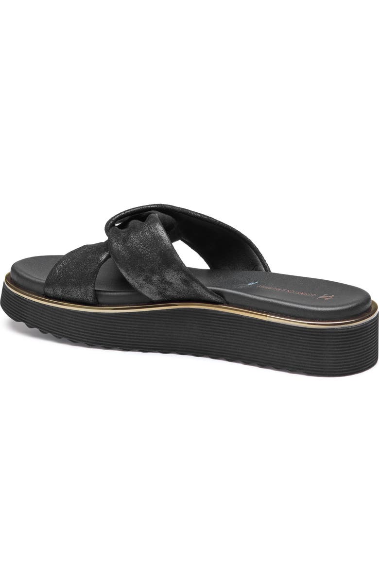 Johnston & Murphy Mitzi Platform Wedge Slide Sandal, Alternate, color, Black Metallic Suede