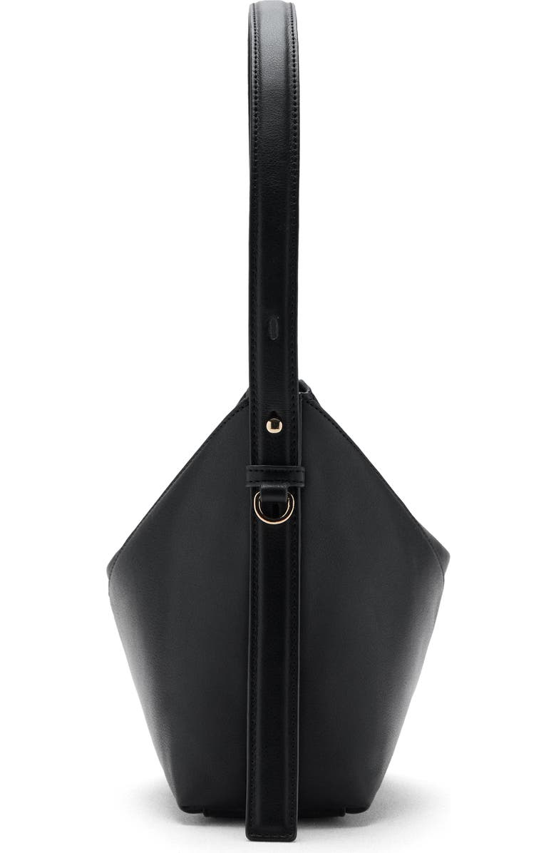 MANGO Adjustable Strap Faux Leather Shoulder Bag, Alternate, color, Black