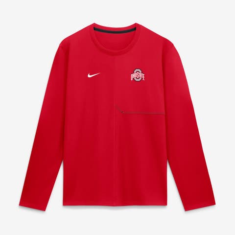 Men's Nike Scarlet Ohio State Buckeyes 2026 Sideline Coaches UV Dri-FIT Long Sleeve Shirt