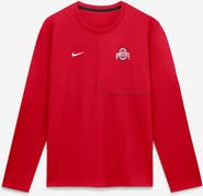 Nike Men's Nike Scarlet Ohio State Buckeyes 2026 Sideline Coaches UV Dri-FIT Long Sleeve Shirt
