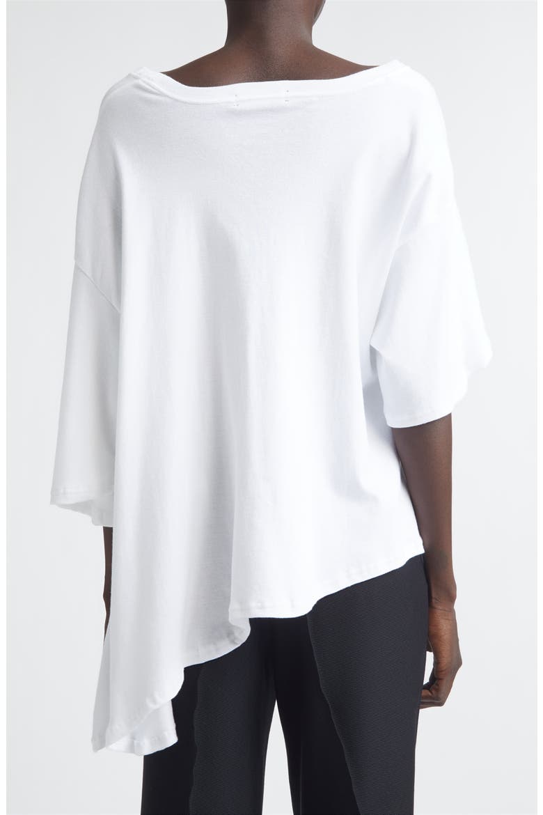 Asymmetric Hem Languid Cotton T-Shirt, Alternate, color, WHITE