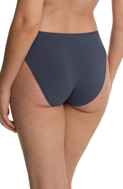Natori Bliss Bare Cotton High Cut Briefs In Blue