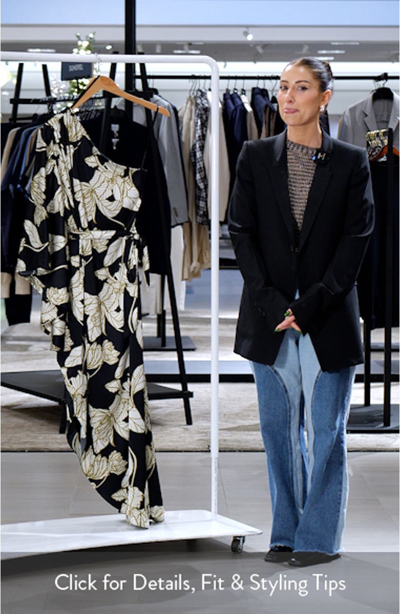 One-Shoulder Single Long Sleeve Cocktail Dress, sales video thumbnail