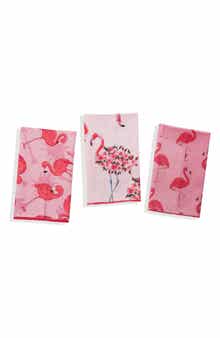 Tiramisu Set of Three Tropical Flamingo Kitchen Towels