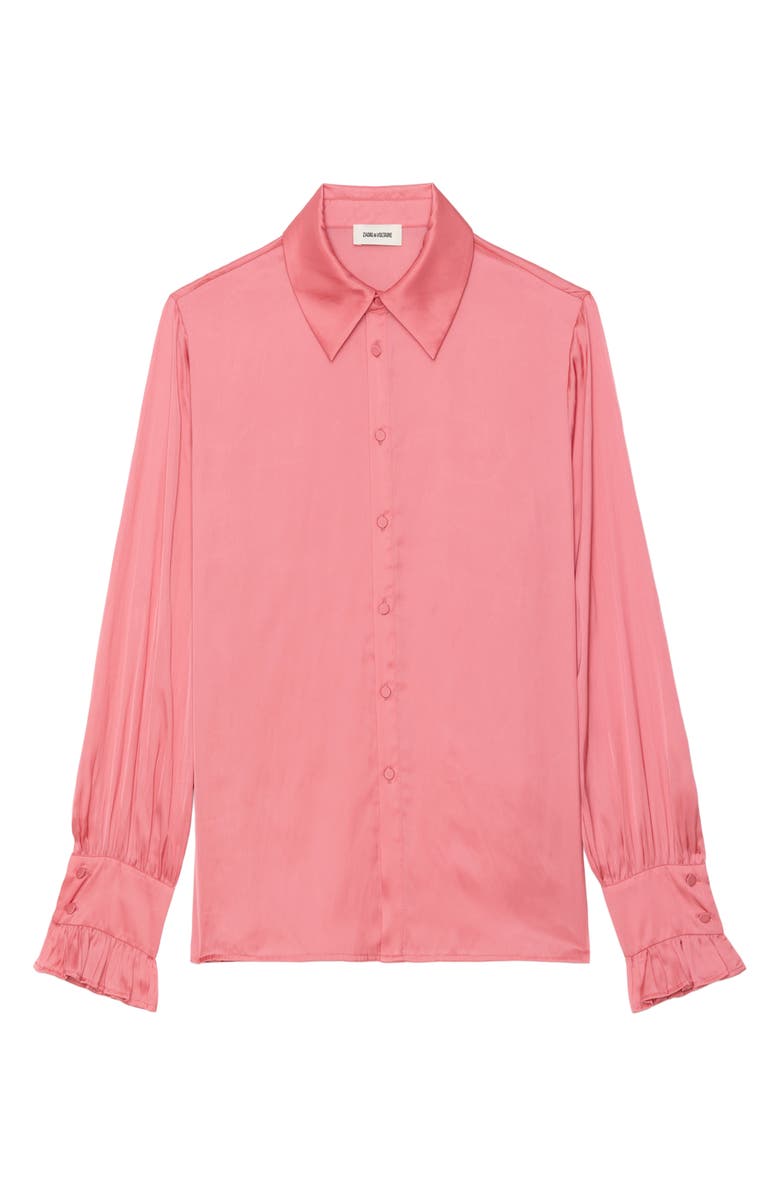Zadig & Voltaire Thely Satin Shirt, Alternate, color, Tea Rose