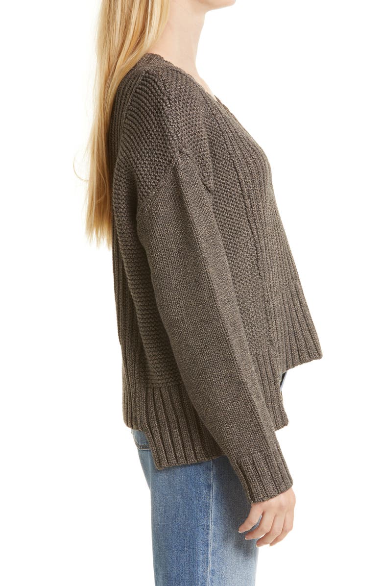 Pistola Drea Rib V-Neck Cotton Blend Sweater, Alternate, color,