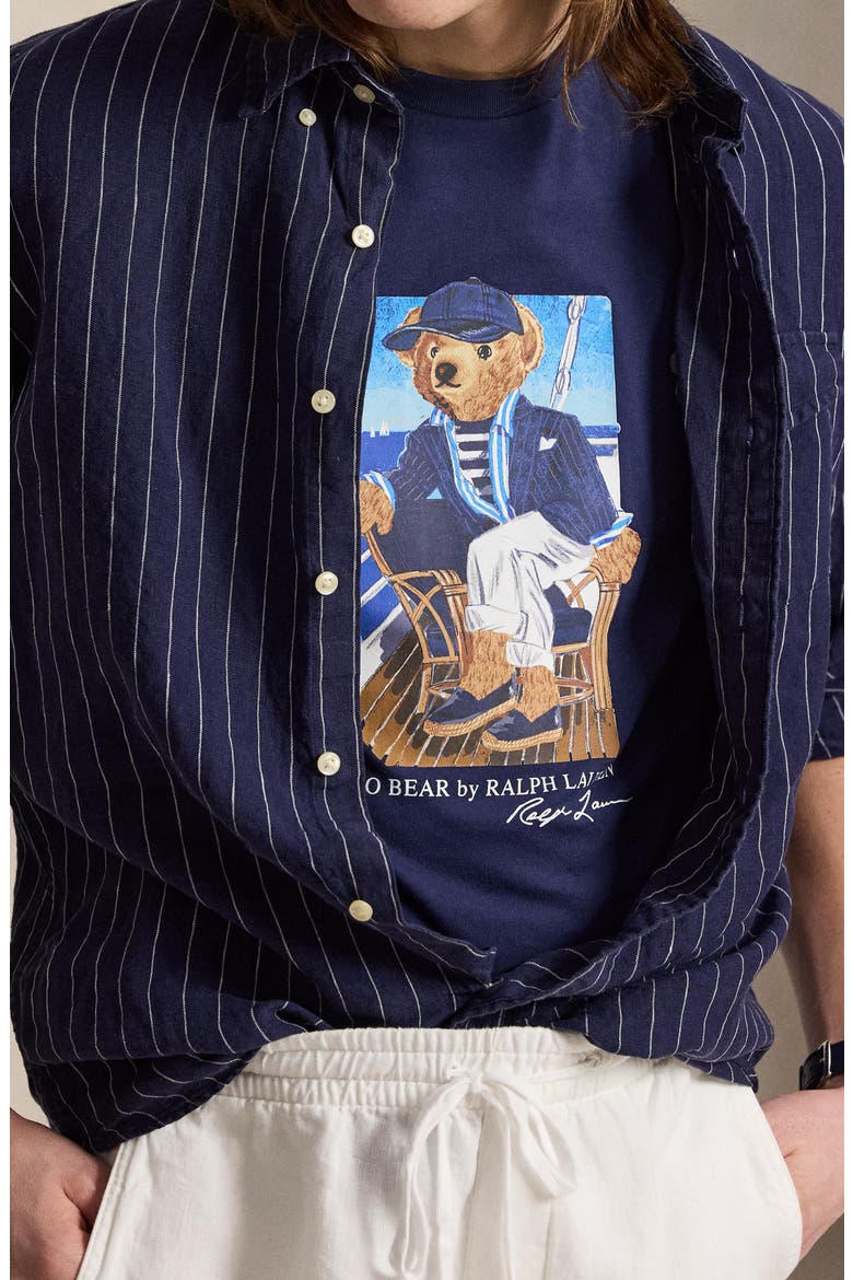 Polo Bear Graphic T-shirt, Alternate, color, NEWPORT BEAR- NEWPORT NAVY