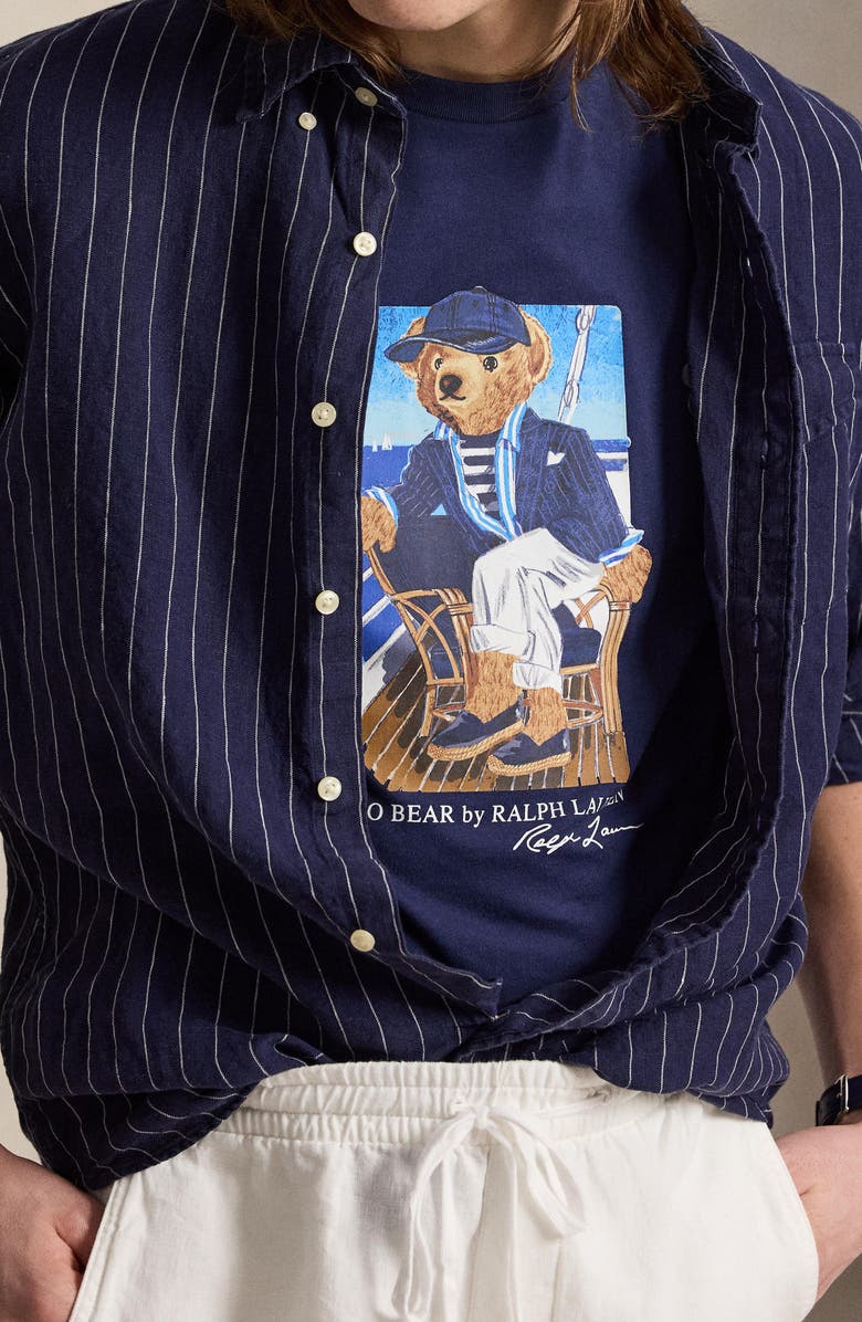 Polo Ralph Lauren Polo Bear Graphic T-shirt, Alternate, color, Newport Bear- Newport Navy