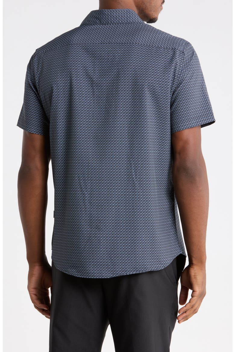 Declan Short Sleeve Button-Up Shirt, Alternate, color, BLACK
