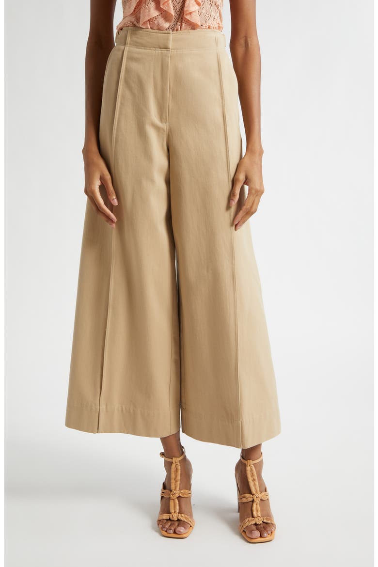 Sascha Crop Twill Wide Leg Pants, Main, color, SAHARA