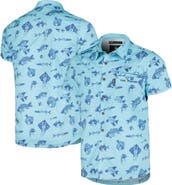 FLOMOTION Men's Flomotion Blue THE PLAYERS Fishing Tri-Blend Button-Up Shirt