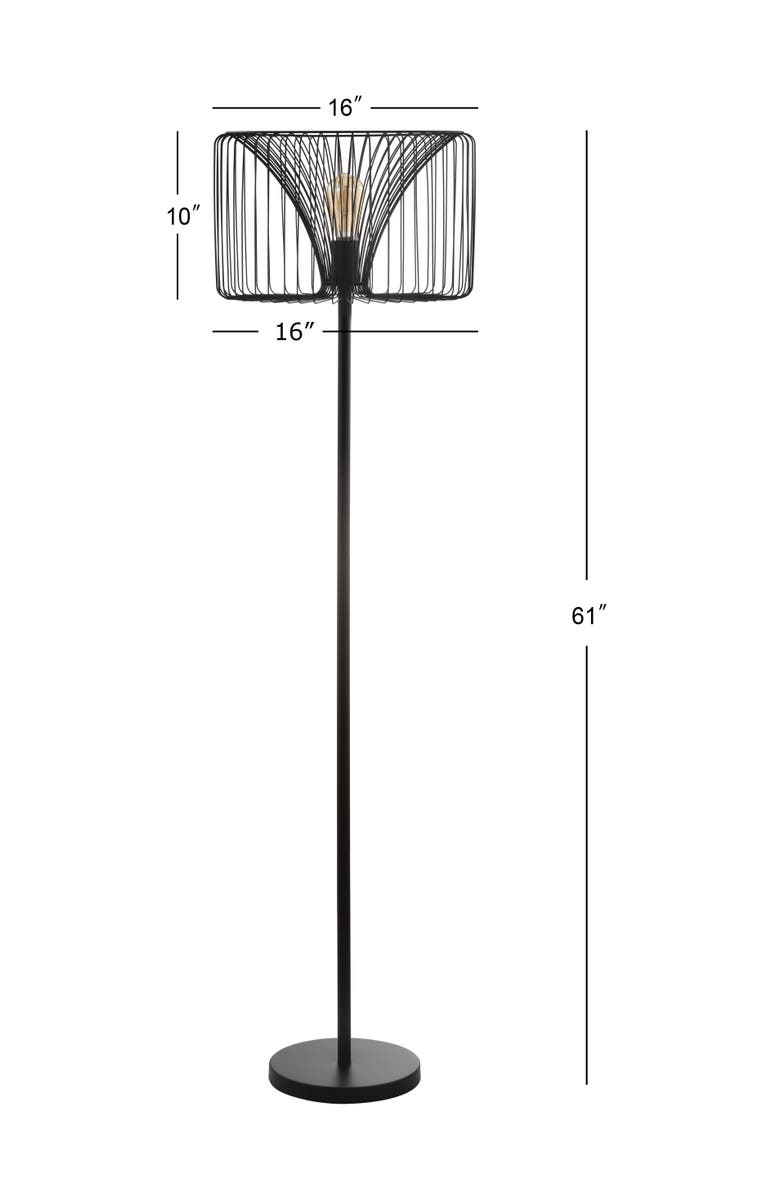 JONATHAN Y Gridley 61" Metal LED Floor Lamp, Black, Alternate, color, Black